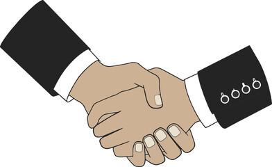 Business handshake or contract agreement icon on transparent background. Good to reuse for apps and websites regarding friendship, consent and agreement. PNG file.