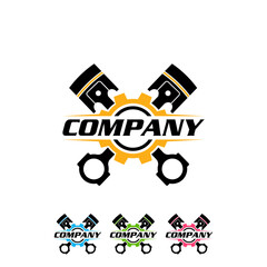 Mechanic logo set, services,engineering,repair,piston template