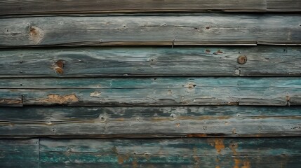 Obraz premium rough, scraped, aged wooden, siding, textured background, dark green, turquoise, horizontal stripes, pigeoncore, matte photo #4 generative ai