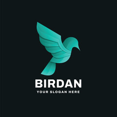 Bird Gradient Logo Vector Icon Illustration
