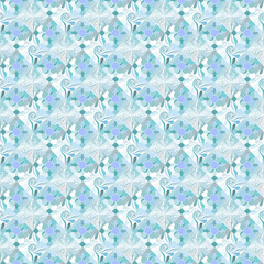 抽象的な花模様のリピートパターン、モザイクの様な背景イラスト、シームレスなリピートパターン、繰り返す花模様のイラスト