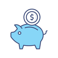 Saving icon vector stock illustration.