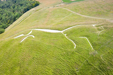 Aerial view of Uffington White Horse - 601963658