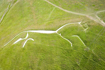 Aerial view to Uffington White Horse