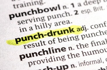 close up photo of the words punch drunk