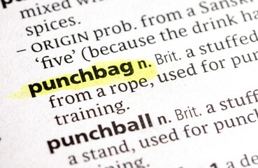 close up photo of the word punchbag