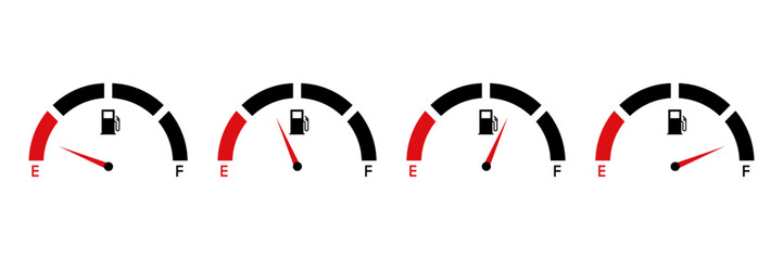 Fuel gauge vector indicator. Gasoline indicator symbol. Auto panel equipment illustration