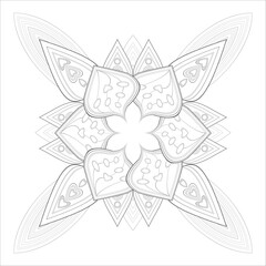 Decorative Doodle flowers in black and white for coloringbook, cover, background, wedding invitation card. Hand drawn sketch for adult anti stress coloring page isolated in white background.-vector