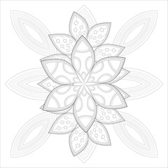 Decorative Doodle flowers in black and white for coloringbook, cover, background, wedding invitation card. Hand drawn sketch for adult anti stress coloring page isolated in white background.-vector