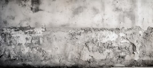 Grey cracked rough concrete texture wall background. Generative AI.