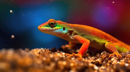 Gold Dust Day Gecko. Generative AI