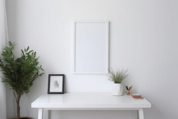 Obraz na płótnie Canvas Stylish and minimalist photo frame mockup - The perfect template for showcasing your photography and design ideas