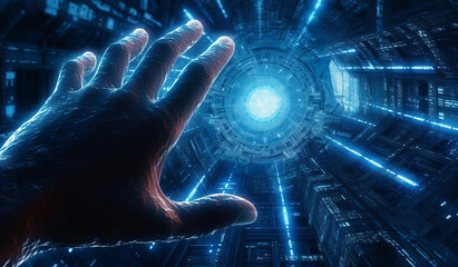 Fototapeta premium Artificial intelligence refers to the development of computer systems that can perform tasks that typically require human intelligence, such as learning, problem solving, and decision making.