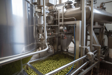 tanks machinery olive oil factory food industrial industry liquid production. Generative AI.