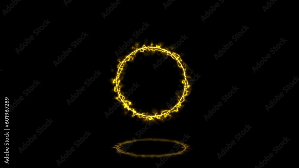 Poster abstract circle neon line animation. abstract bright energy light animation following circular ring 