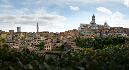 Fototapeta na wymiar A panoramic view of the city of Siena, Tuscany