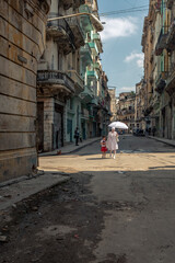 Life in the streets and historic districts of Havana in Cuba