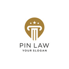 Law firm logo vector design illustration with modern pin concept