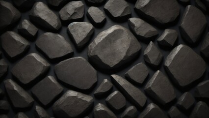 Black rock background. Dark gray stone texture. Black grunge background. Mountain close-up. Distressed backdrop.