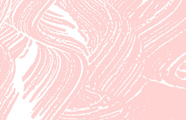 Grunge texture. Distress pink rough trace. Extraor