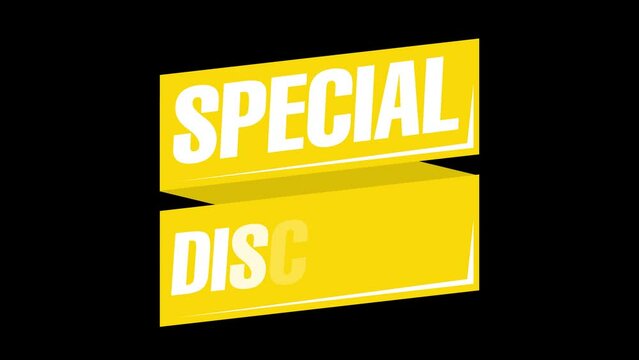 4K animation "Special Discount" 85% Animated for Marketing And Promotion, Yellow Background promotion, business Sales promotion shopping financial market black friday