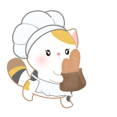 illustration of a cat chef 