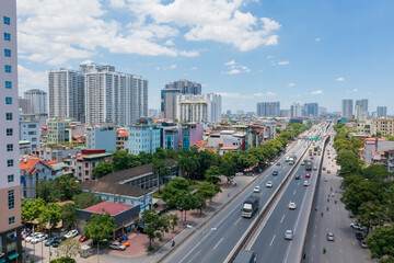Aerial view of Hanoi skyline cityscape at Belt Road No.3, Thanh Xuan district
