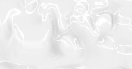 Liquid abstract white background. Smooth glossy texture 3D rendering 3D illustration