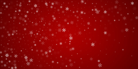 Snowy christmas background. Subtle flying snow