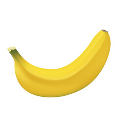 Fresh ripe yellow bananas. Organic fruit. PNG 3d illustration isolated on transparent background.