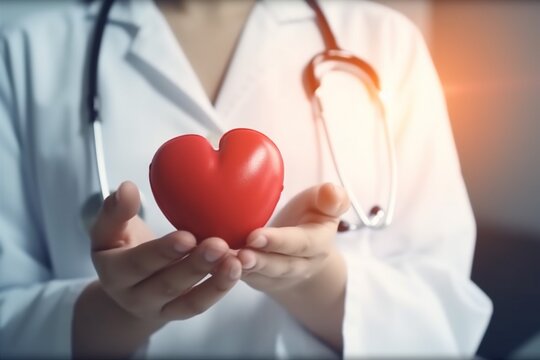 heart cardiology medicine care hospital person doctor hand concept health. Generative AI.