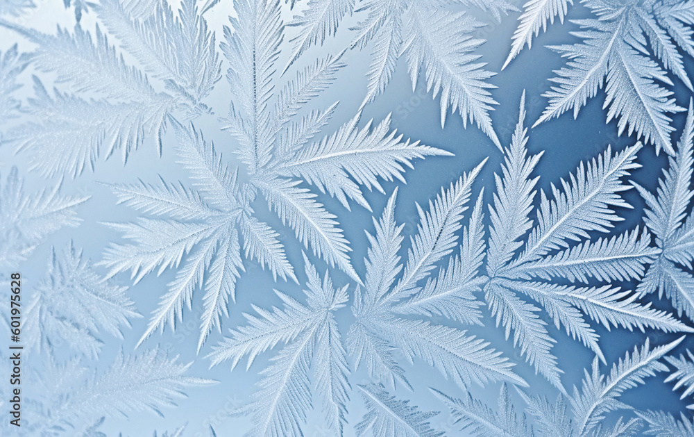 Aufkleber ai generative. frost pattern on glass