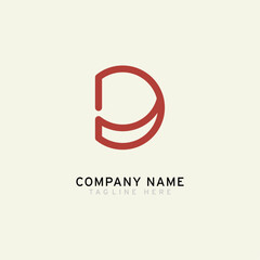 Letter D logotype Monoline style, simple and elegant D logo, Retro theme - Vector