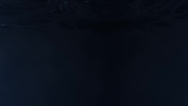 3D animation of the ocean during a storm at night. Full scene in 3d.
