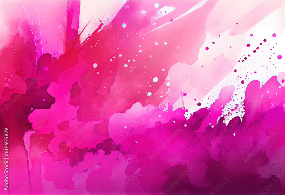 Poster fuchsia watercolor background with abstract gradient design, generative ai