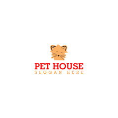 Pets House Logo Template Design isolated on white background