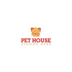 Pets House Logo Template Design isolated on white background