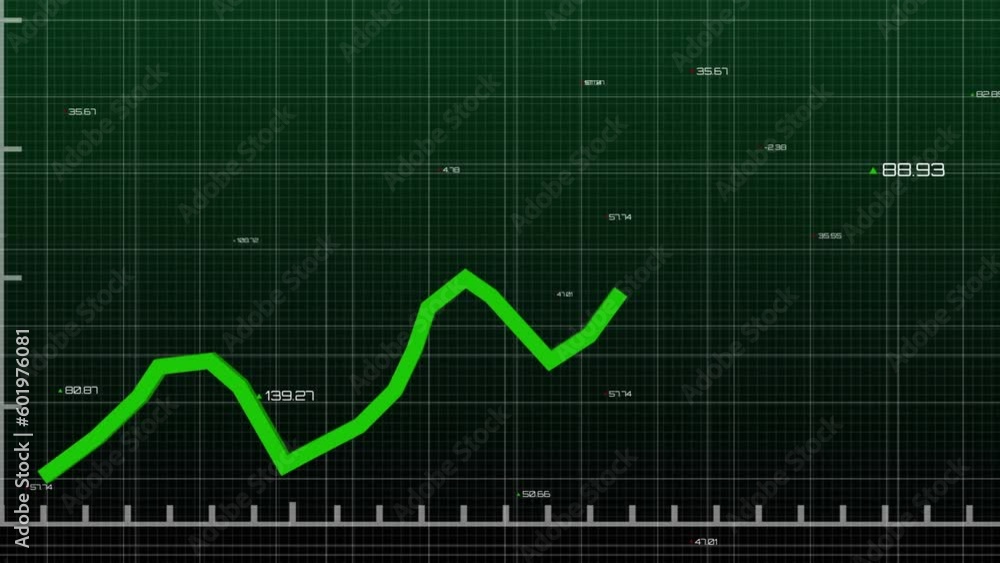 Poster animation of statistical data processing over grid network against green background
