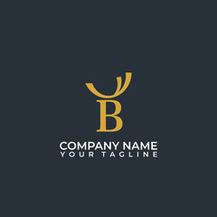 Elegant Lettes B Deer Logo Design Vector.