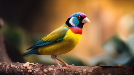 Fototapeta premium Gouldian finch in the wild. Generative AI