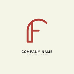 Letter F logotype Monoline style, simple and elegant F logo, Retro theme - Vector