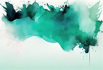 Seagreen Watercolor Gradient: A Captivating Abstract Background, generative AI