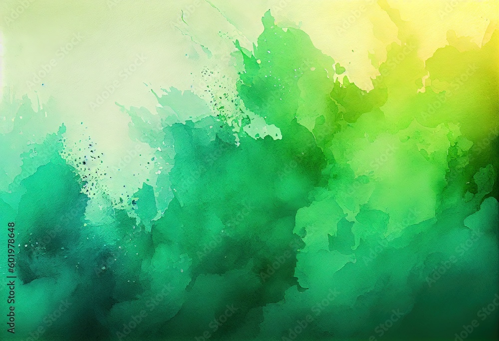 Poster springgreen gradient watercolor background in abstract design, generative ai