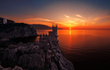 Swallow nest castle at the sunrise