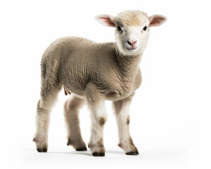 photo of lamb isolated on white background. Generative AI