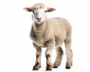 Naklejka premium photo of lamb isolated on white background. Generative AI