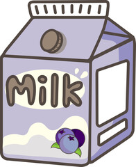 Blueberrymilk cartoon icon handpaint minimalist pastel