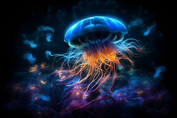 Fototapeta premium jellyfish in the sea. 