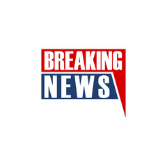Fototapeta premium Breaking news banner isolated on transparent background