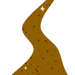 Dirt road pathway. Road illustration.pebble road..